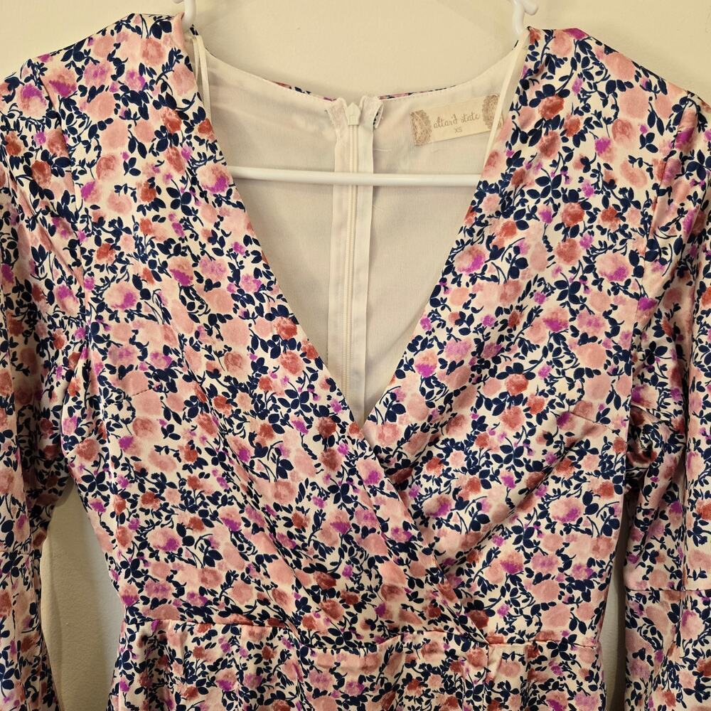 Altar'd State Antoine Dress Long Sleeve Satin Floral Fairy Boho Feminine Sz XS - Picture 2 of 12